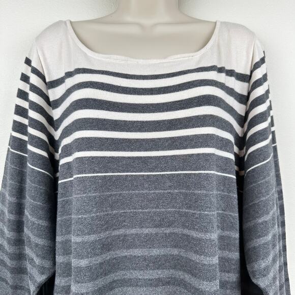 Lauren Ralph Lauren Sweater Dress Sheath Striped Cotton Gray 3X Classic Office - Picture 3 of 10
